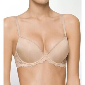 Calvin Klein Seductive Comfort Demi Lift Convertible Bra, Beige Size 30DD 1191